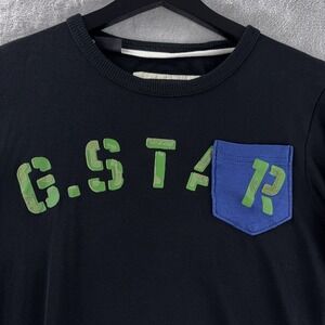 G-Star‎ Raw Long Sleeve Shirt Mens Size Small Black Logo Pocket